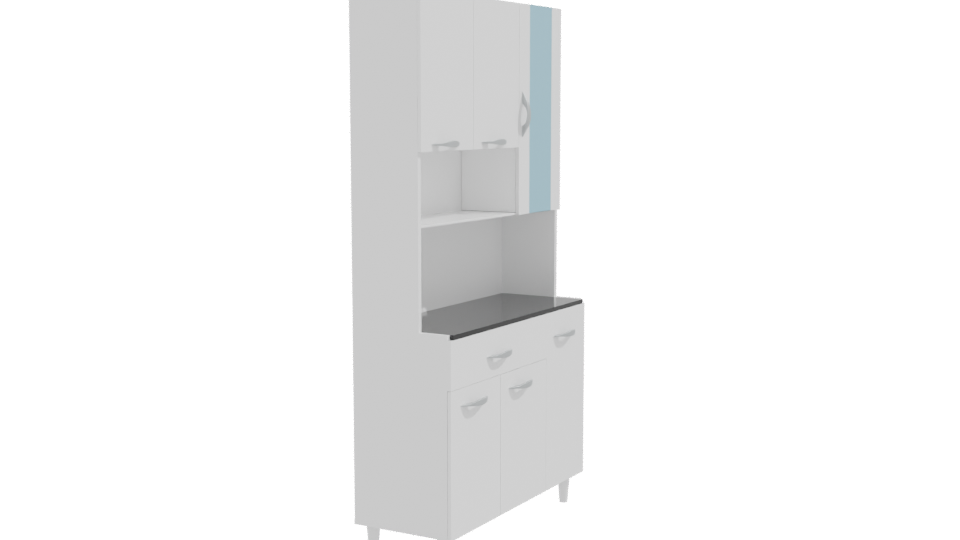 Minimalist Kitchen Cabinet Model - Professional 3D Model Render 9
