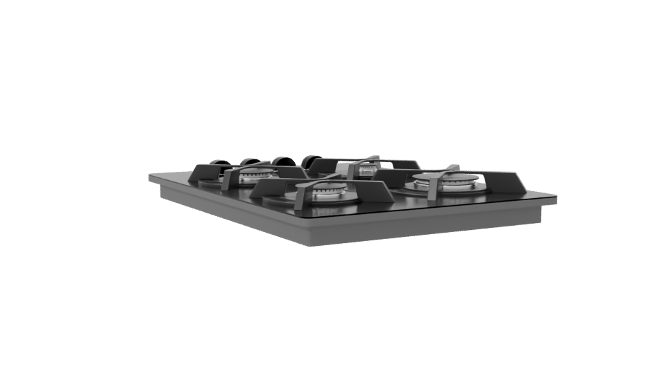 Sleek Gas Cooktop 3D Model - Professional 3D Model Render 7