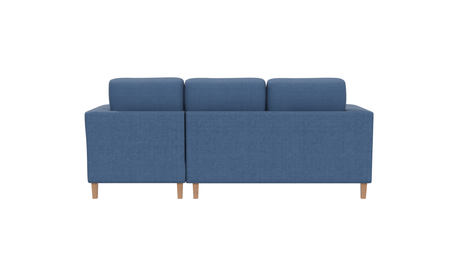Stylish Modern Blue Fabric Sofa with Ottoman - Professional 3D Model Render 5