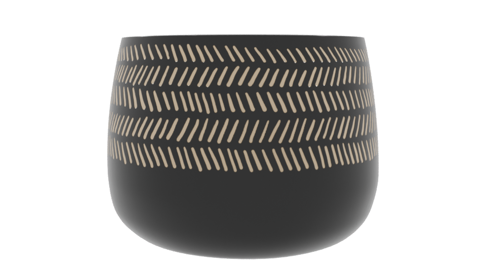 Stylish Ceramic Planter with Modern Cutout Design - Professional 3D Model Render 9