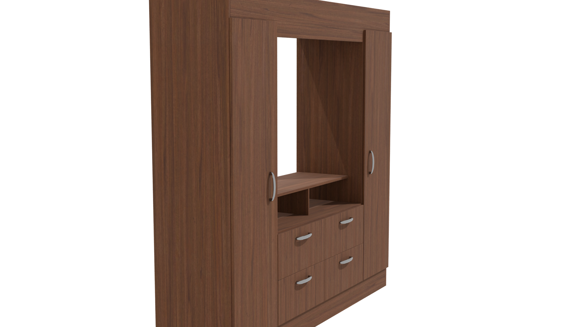 Contemporary Wooden TV Stand 3D Model - Professional 3D Model Render 9