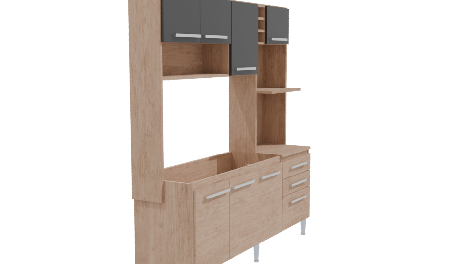 Stylish Wooden Cabinet Model - Professional 3D Model Render 9