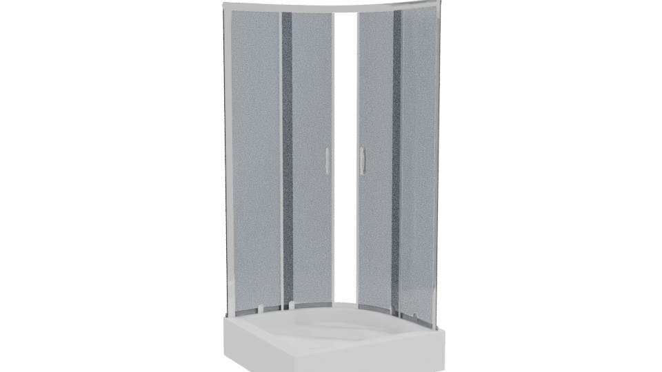 Elegant Corner Shower Unit 3D - Professional 3D Model Render 10
