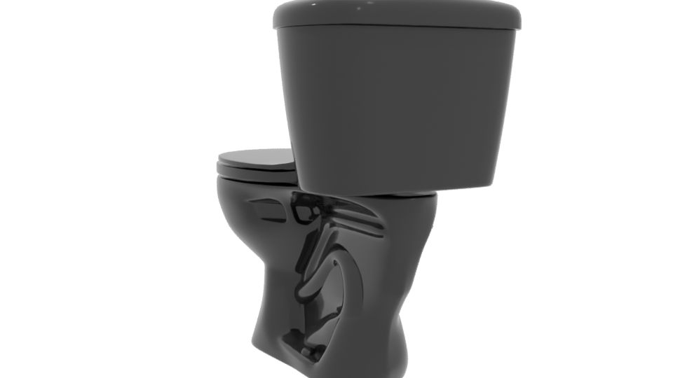 Sleek Black Toilet 3D Model - Professional 3D Model Render 4