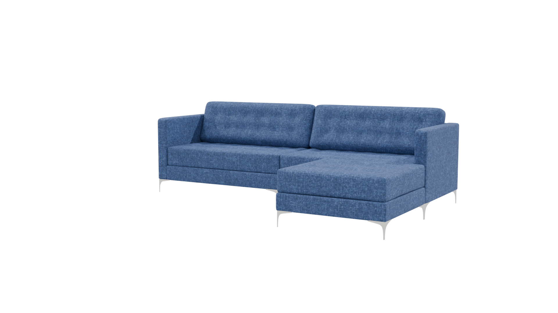 Stylish Blue Sectional Sofa - Professional 3D Model Render 9