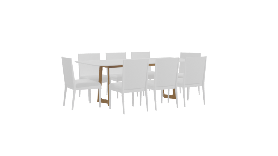 Modern Dining Table Set 3D - Professional 3D Model Render 10