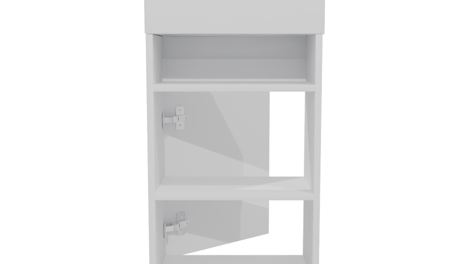 Minimalist White Cabinet Model - Professional 3D Model Render 5