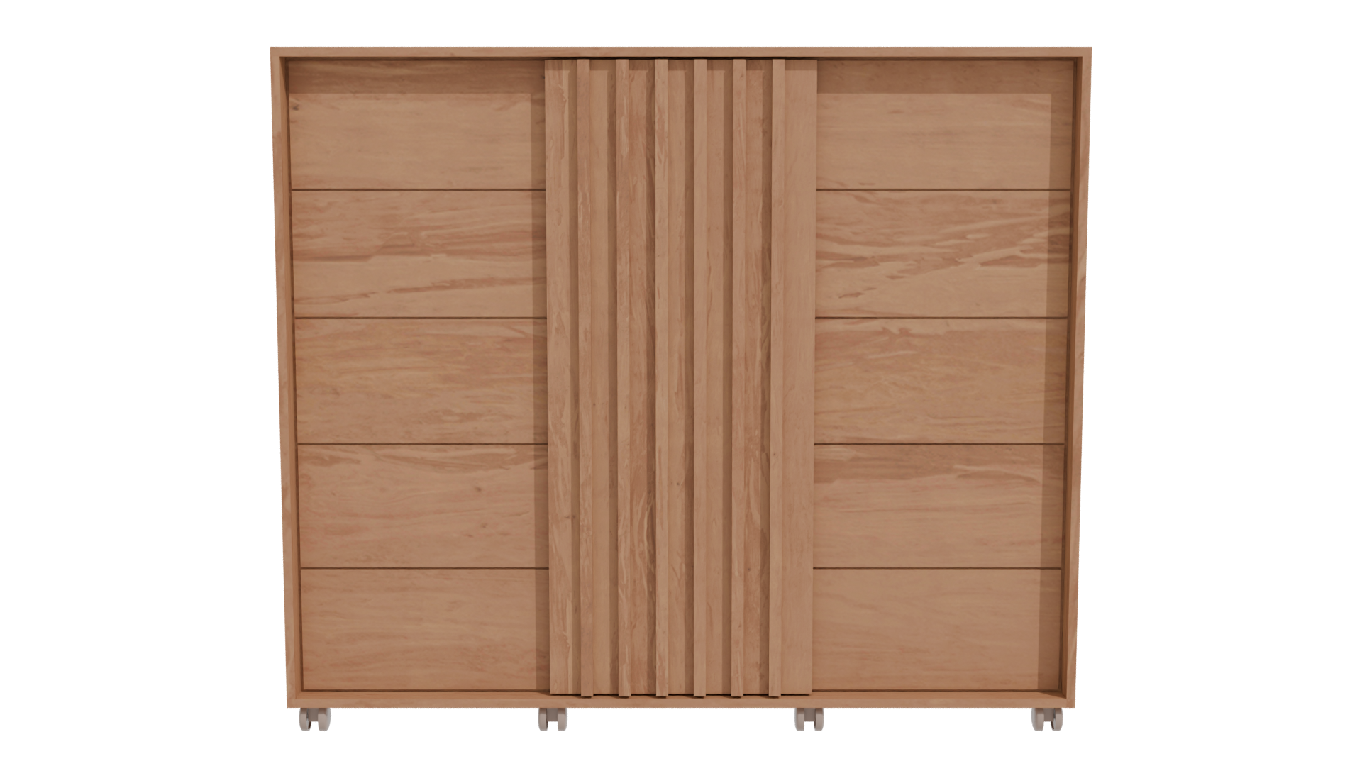 Stylish Wooden Storage Cabinet Model - Professional 3D Model Render 11