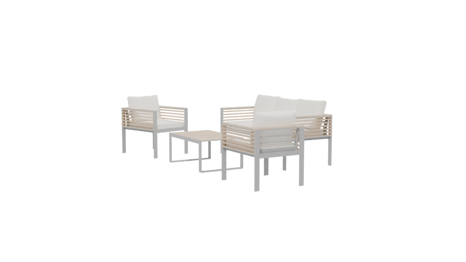 Elegant Outdoor Seating Set 3D - Professional 3D Model Render 13