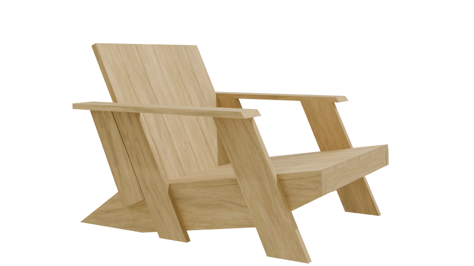 Stylish Minimalist Wooden Chair - Professional 3D Model Render 9