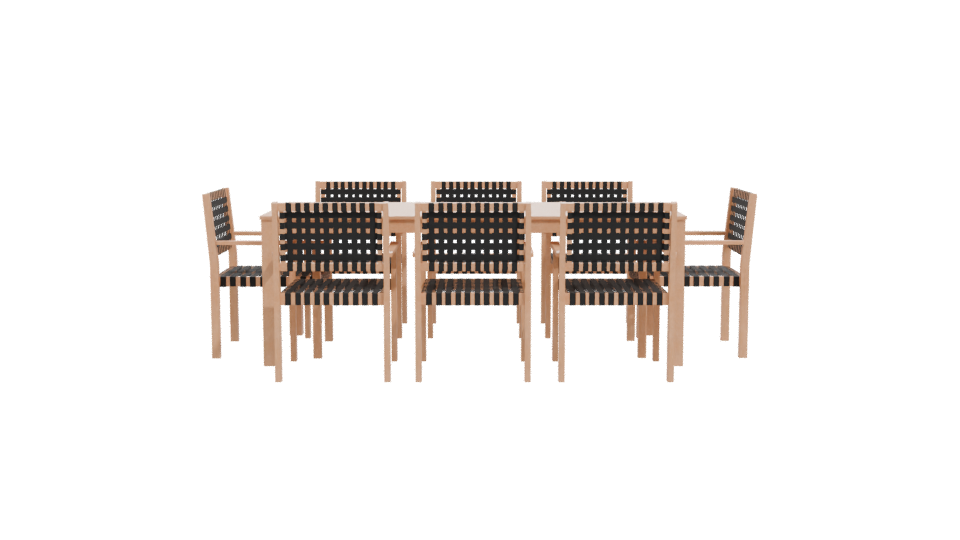 Stylish Dining Table Set 3D - Professional 3D Model Render 11