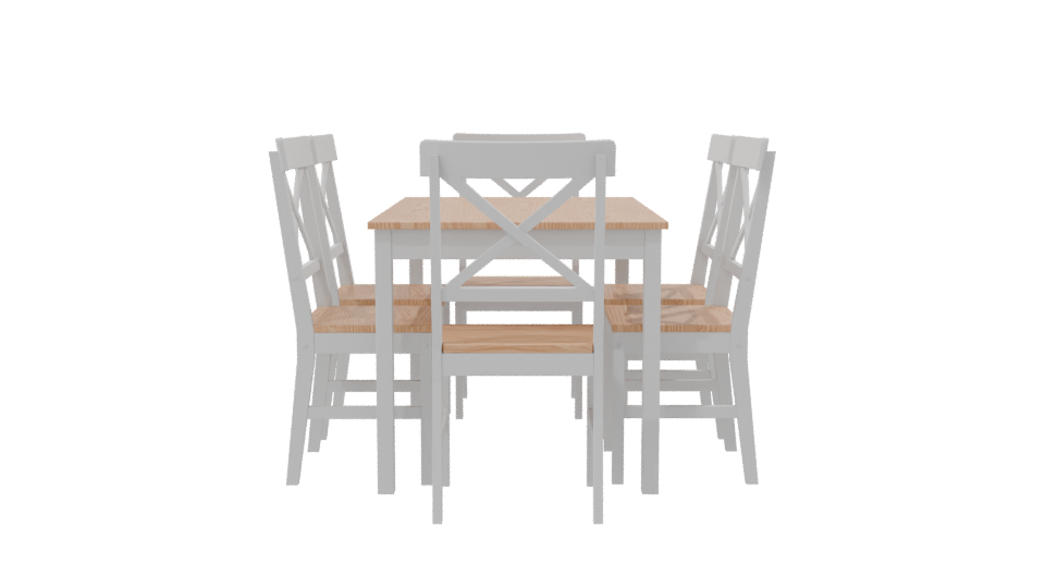 Stylish Wooden Dining Set 3D - Professional 3D Model Render 8