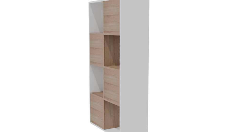 Minimalist Wooden Bookshelf 3D Model - Professional 3D Model Render 7
