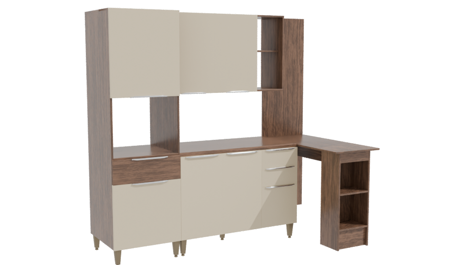 Modern Kitchen Cabinet Set 3D - Professional 3D Model Render 10