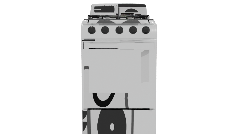 Stylish Gas Range Stove Model - Professional 3D Model Render 11