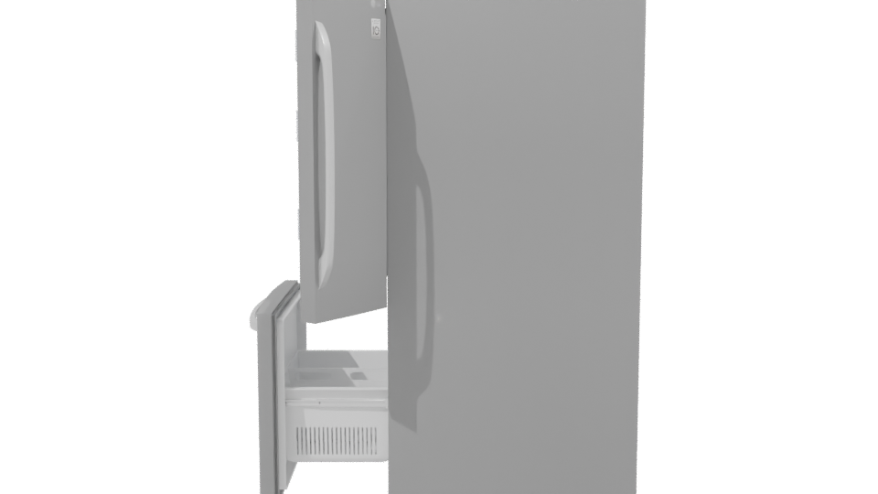 Modern French Door Refrigerator Model - Professional 3D Model Render 2