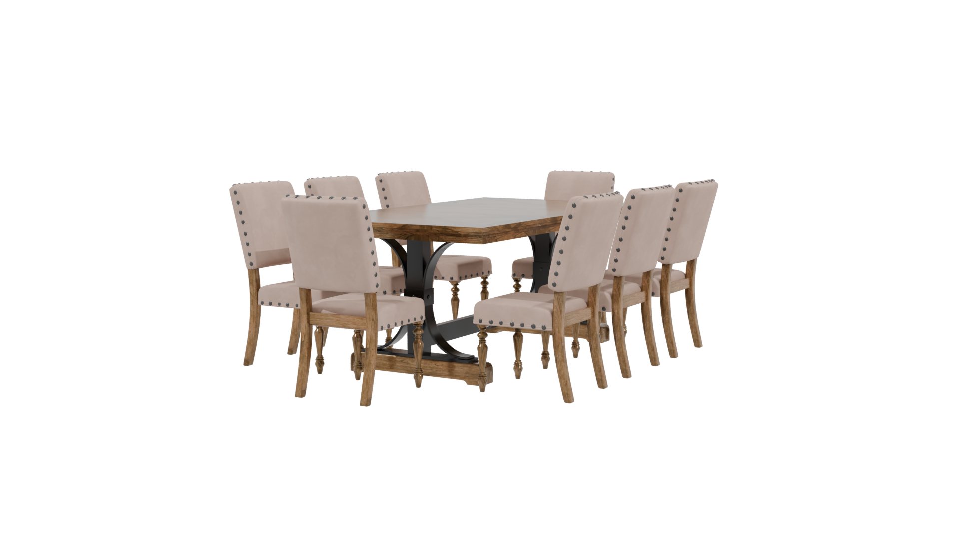 Elegant Dining Table Set 3D - Professional 3D Model Render 3