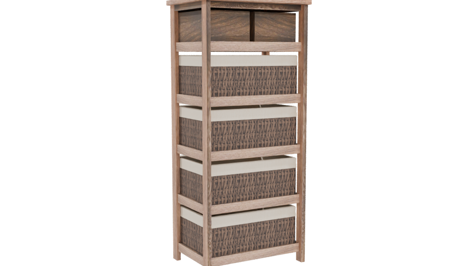 Elegant Wooden Storage Cabinet 3D Model - Professional 3D Model Render 4