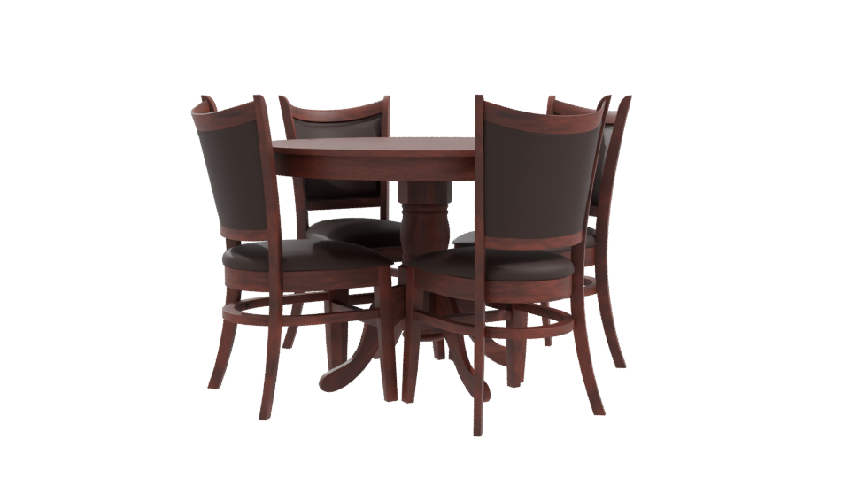 Stylish Wooden Dining Set 3D - Professional 3D Model Render 10