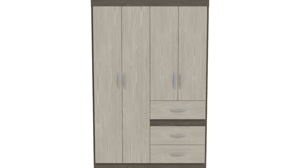 Modern Closet 4 Doors 3D Model - Professional 3D Model Render 11