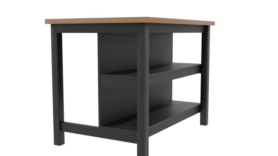 Industrial Metal and Wood Storage Table 3D Model - Professional 3D Model Render 9