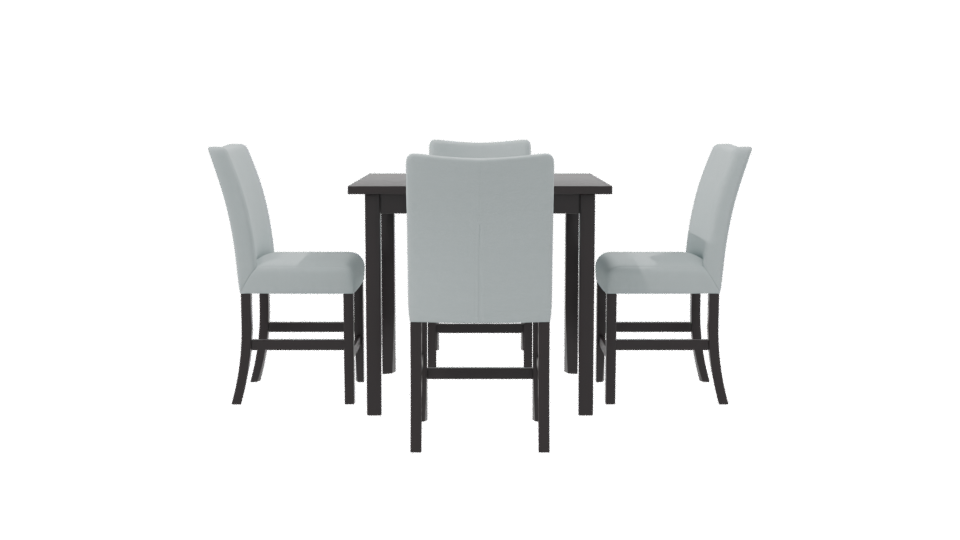 Stylish Modern Dining Table with Upholstered Chairs 3D Model - Professional 3D Model Render 8