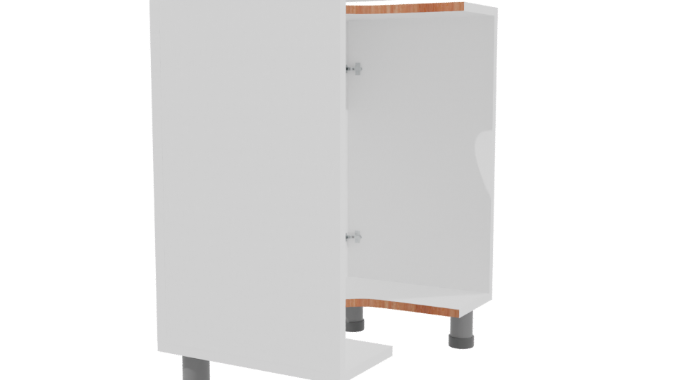 Minimalist White Cabinet Model - Professional 3D Model Render 3
