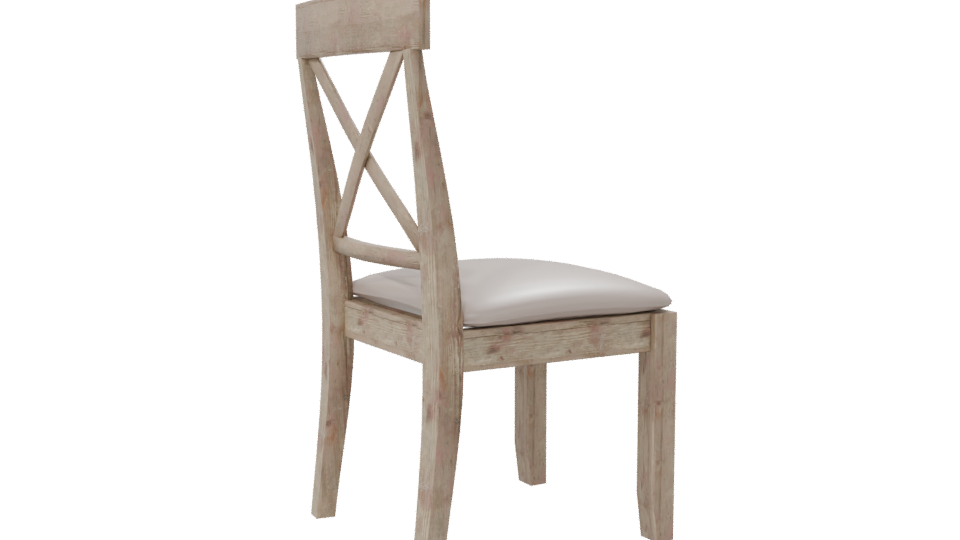 Rustic Wooden Dining Chair Model - Professional 3D Model Render 7
