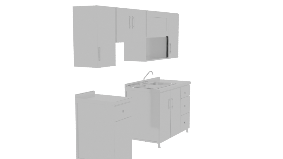 Stylish Kitchen Cabinet Set 3D - Professional 3D Model Render 9