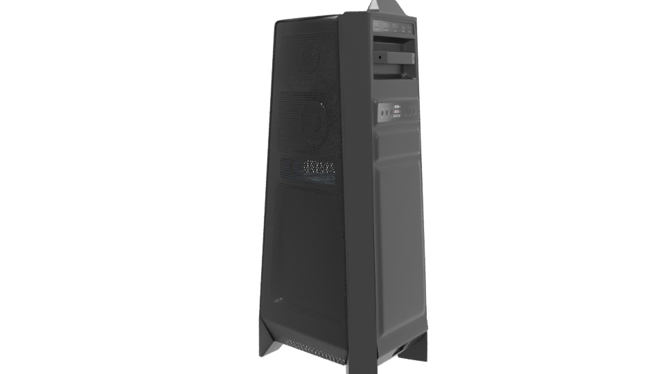 Sleek Black Cylindrical Model 3D - Professional 3D Model Render 3