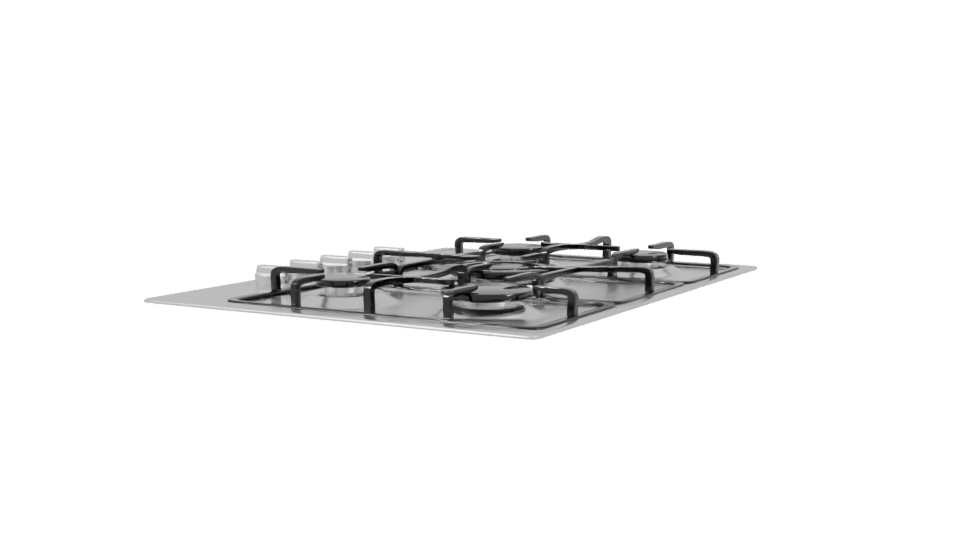 Stylish Gas Cooktop 3D Model - Professional 3D Model Render 3
