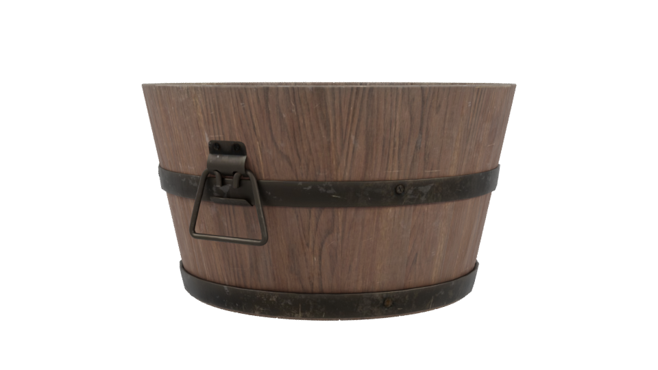 Rustic Wooden Barrel Model - Professional 3D Model Render 3