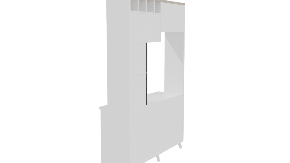 Modern Wooden Cabinet 3D Model - Professional 3D Model Render 3