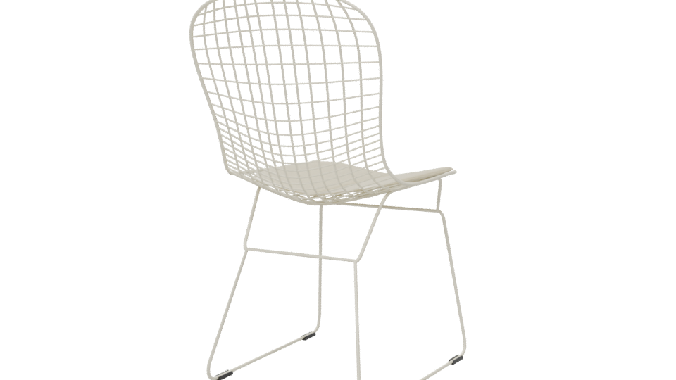Stylish Wireframe Dining Chair 3D - Professional 3D Model Render 6