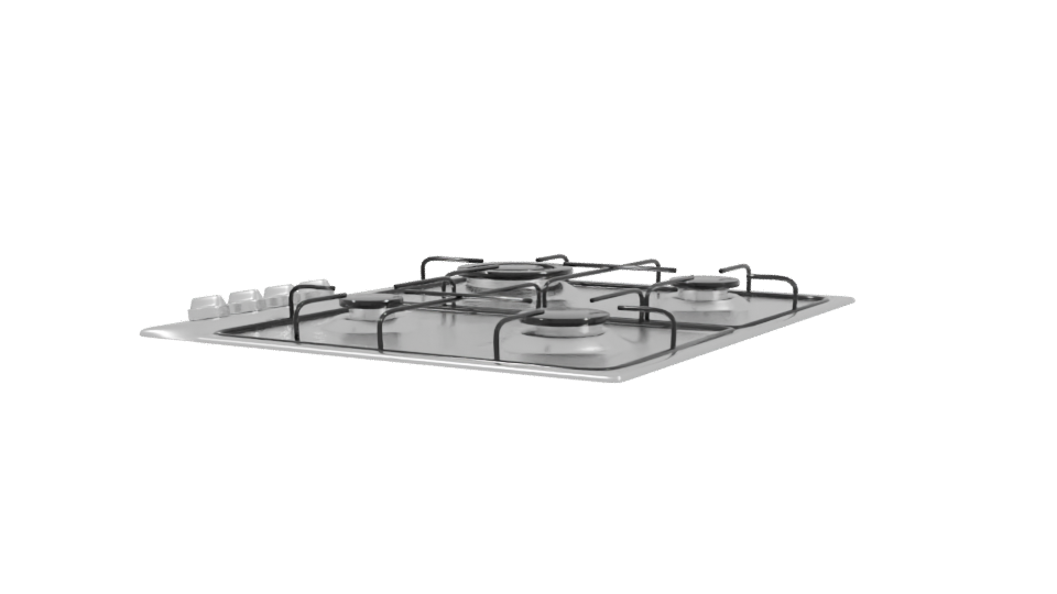 Sleek Gas Cooktop Model 3D - Professional 3D Model Render 3