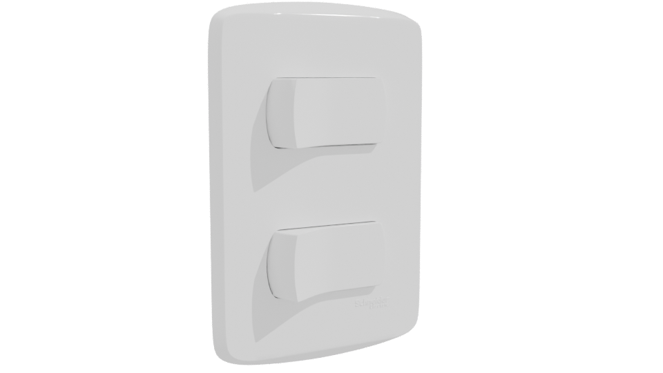 Minimalist Dual Light Switch 3D Model - Professional 3D Model Render 10