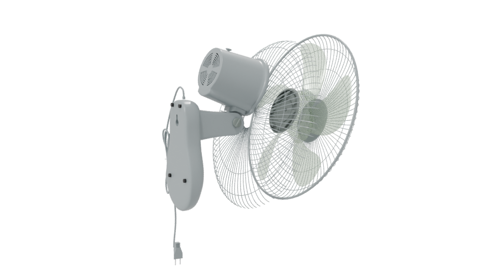 Stylish Wall Mount Fan Model - Professional 3D Model Render 7