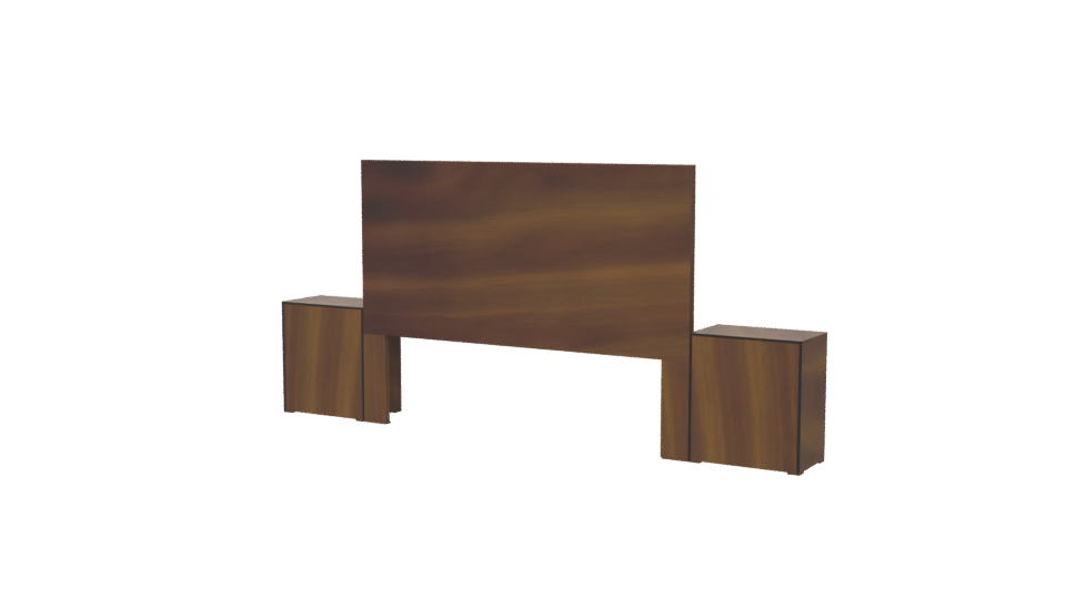 Stylish Wooden Headboard Set 3D - Professional 3D Model Render 6
