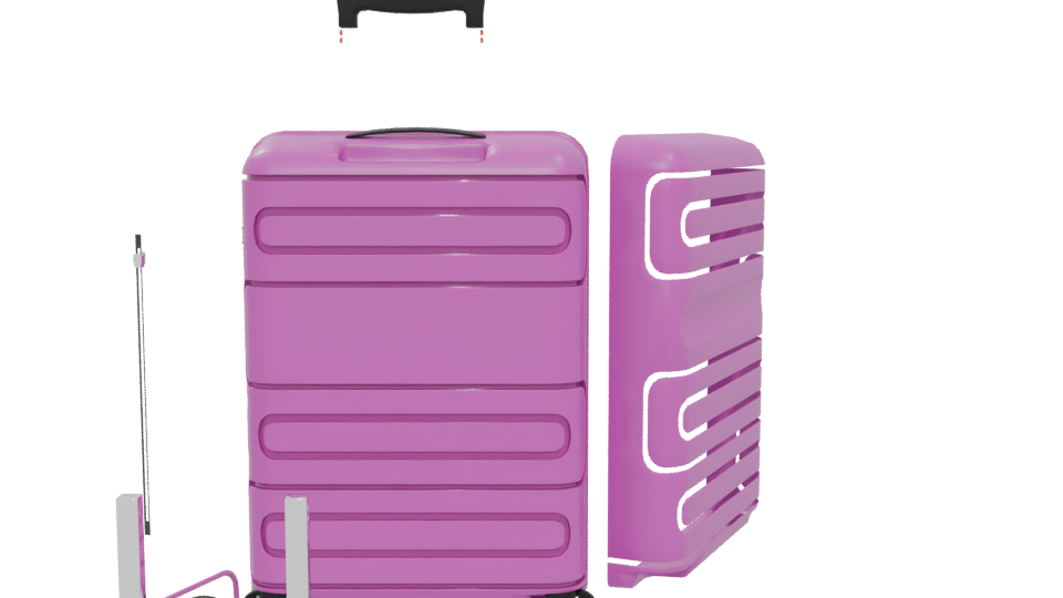 Stylish Pink Luggage Model - Professional 3D Model Render 5