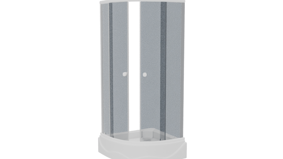 Curved Glass Shower Enclosure 3D Model - Professional 3D Model Render 13