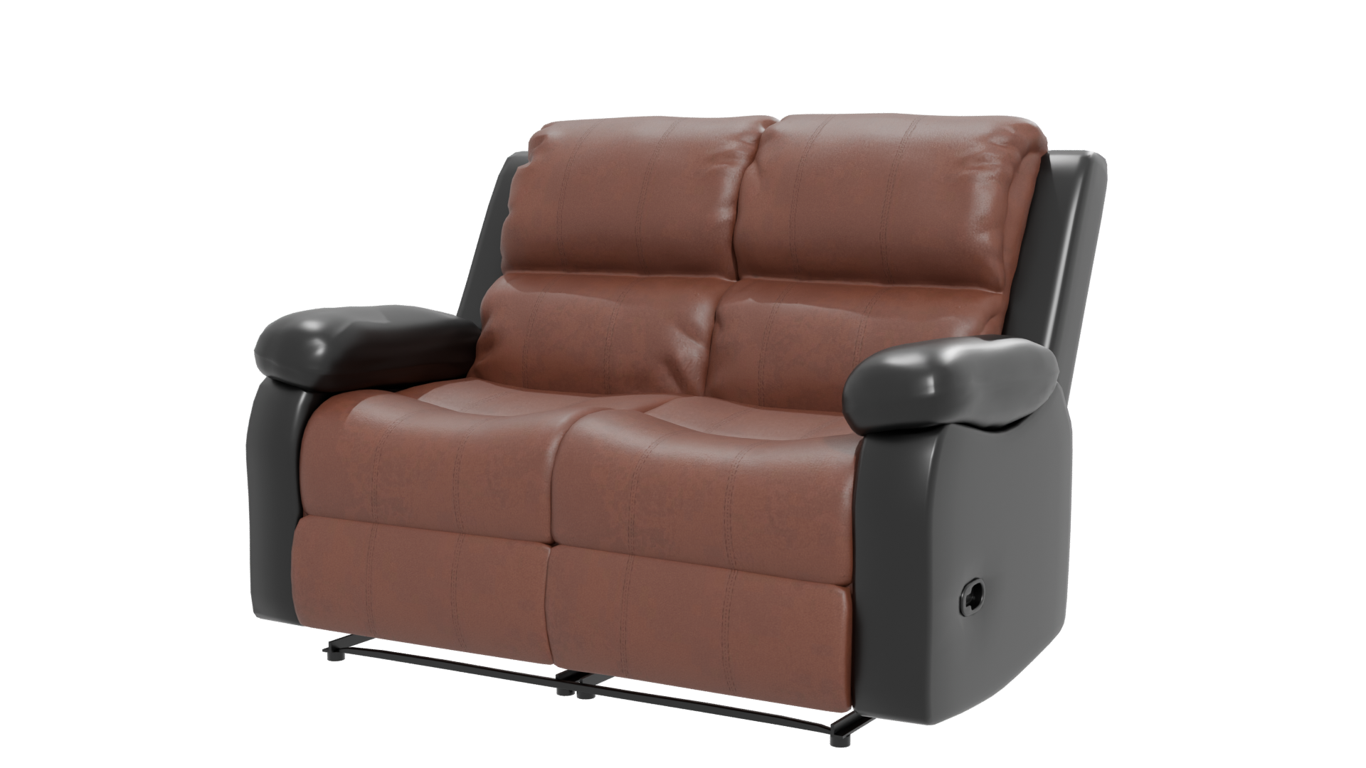 Contemporary Brown Reclining Sofa 3D Model - Professional 3D Model Render 12