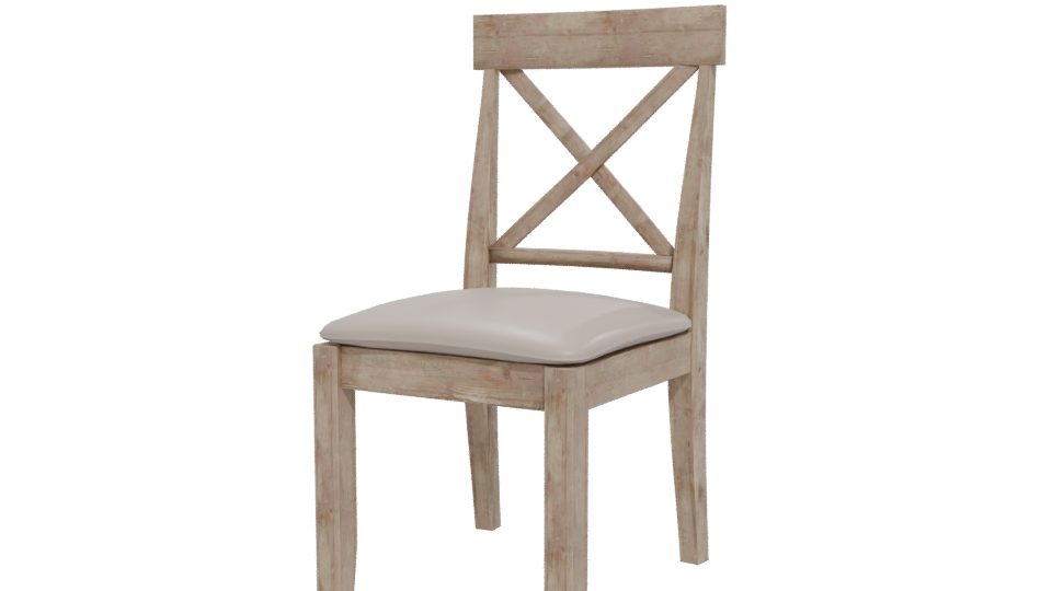 Rustic Wooden Dining Chair Model - Professional 3D Model Render 12