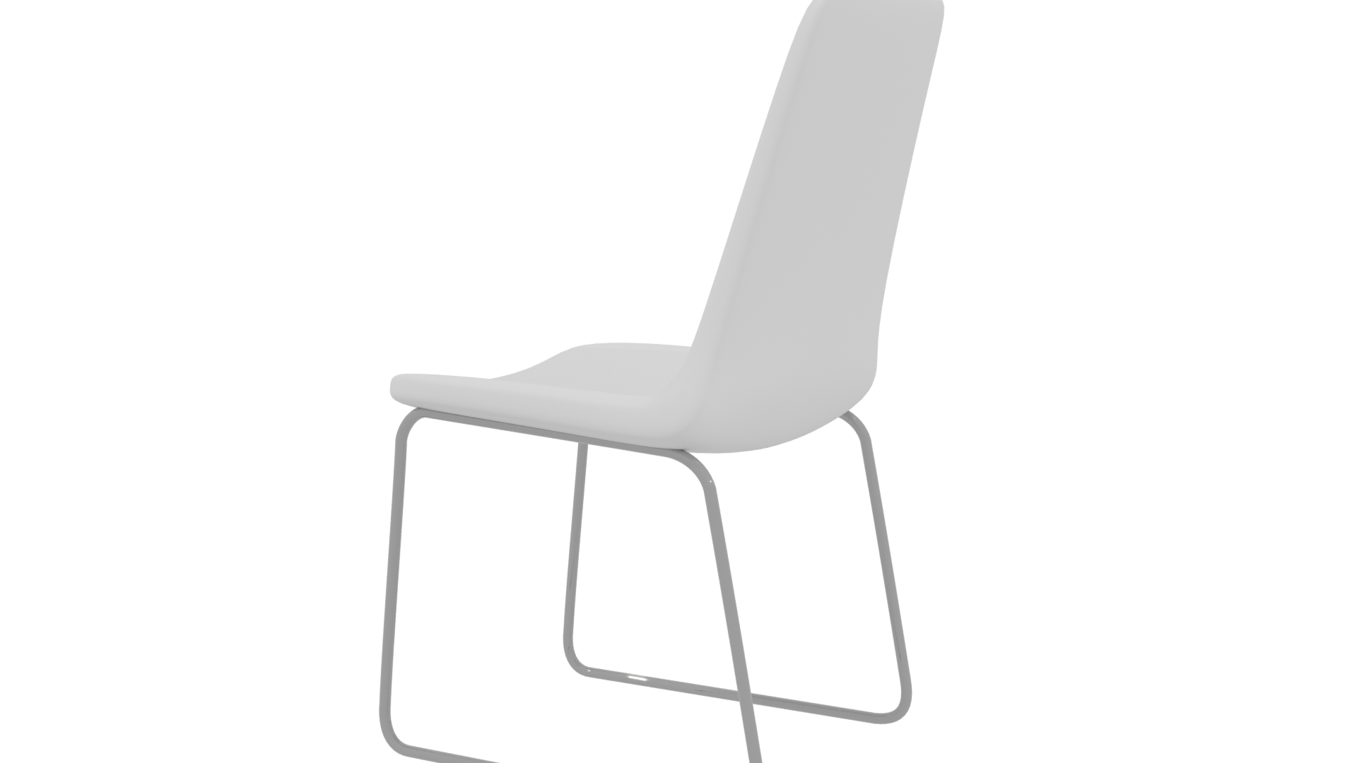 Minimalist White Chair Model - Professional 3D Model Render 3