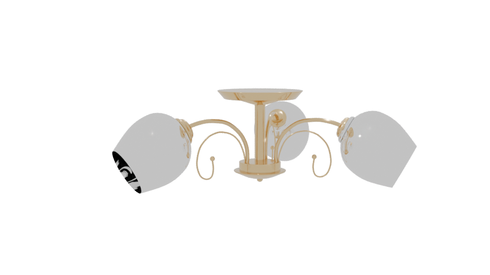 Valencia Three-Light Ceiling Lamp 3D - Professional 3D Model Render 7