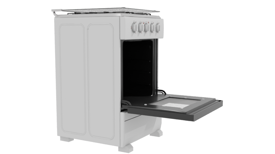 Stylish Kitchen Gas Stove Model - Professional 3D Model Render 9