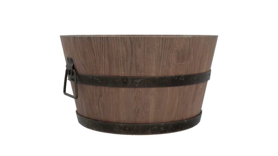 Rustic Wooden Barrel Model - Professional 3D Model Render 4