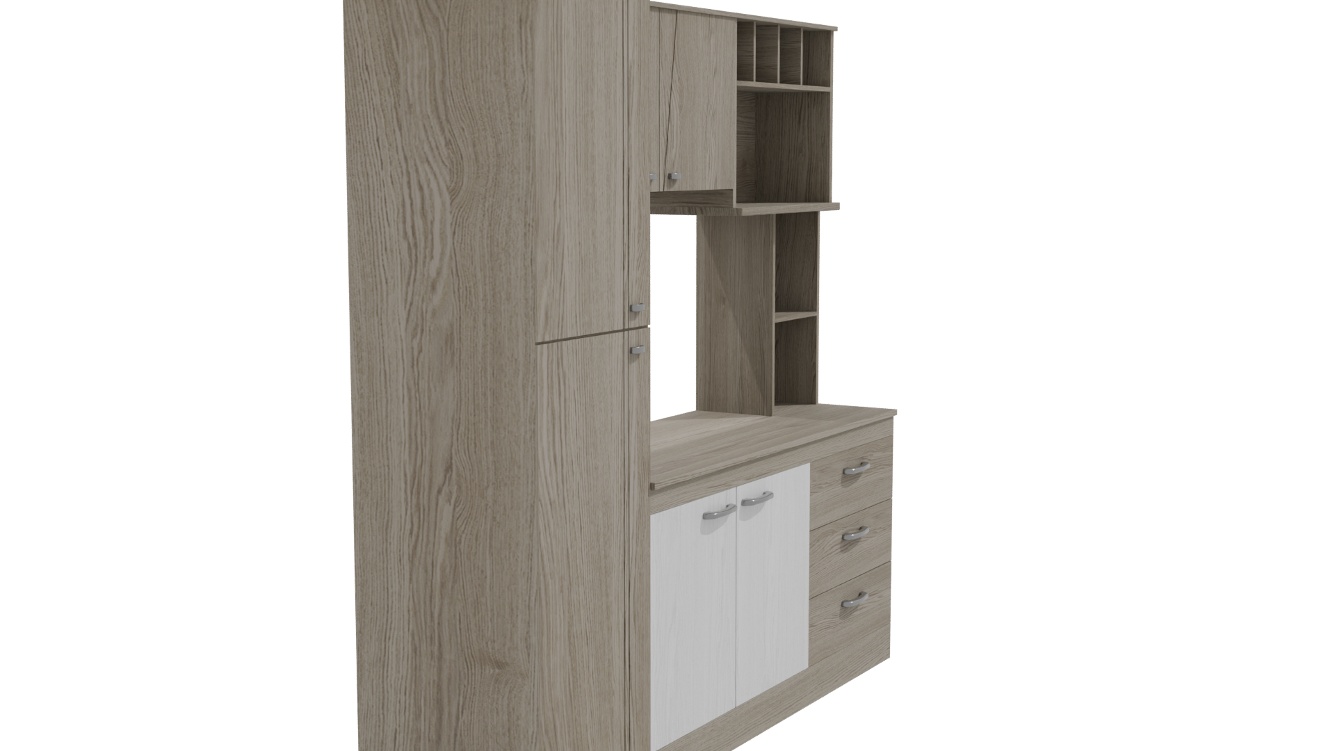 Stylish Wooden Cabinet Model - Professional 3D Model Render 9