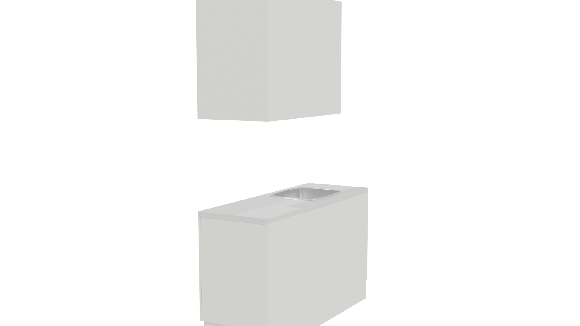 Modern Kitchen Sink Cabinet 3D - Professional 3D Model Render 3