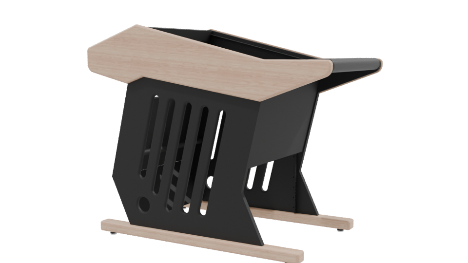 Stylish Wooden Baby Cradle Model - Professional 3D Model Render 9