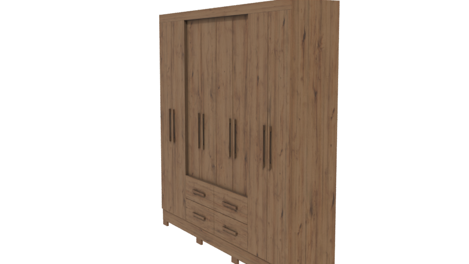 Contemporary Wooden Storage Cabinet 3D - Professional 3D Model Render 13